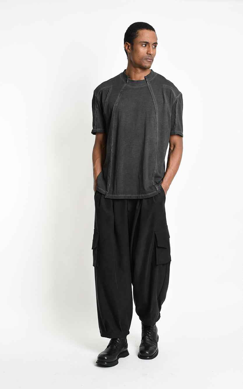 3B M1295 T-SHIRT Oversize Cotton Dyed Cold Grey