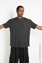 3B M1295 T-SHIRT Oversize Cotton Dyed Cold Grey