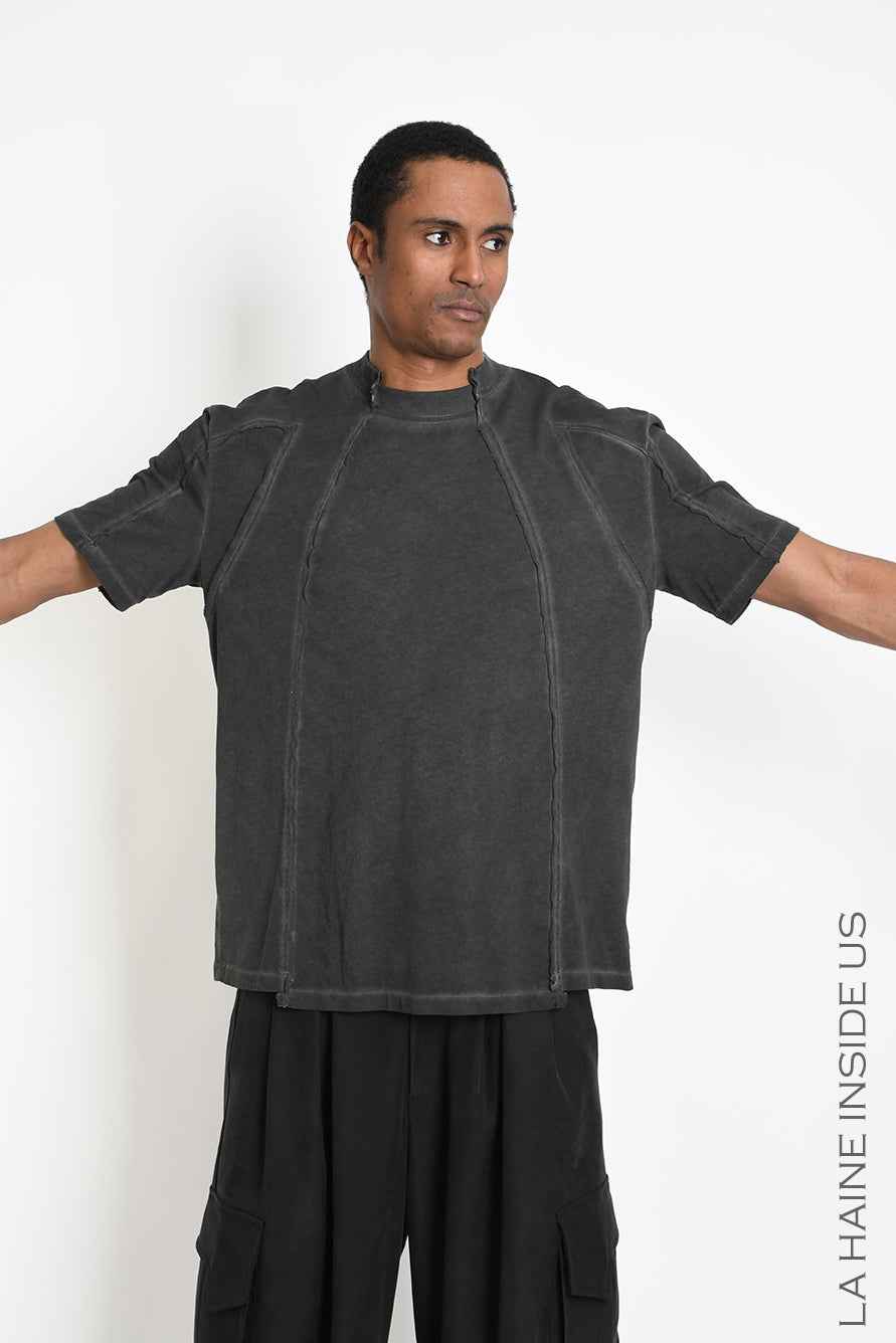 3B M1295 T-SHIRT Oversize Cotton Dyed Cold Grey