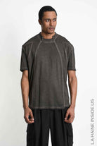 3B M1295 T-SHIRT Oversize Cotton Dyed Cold Mud