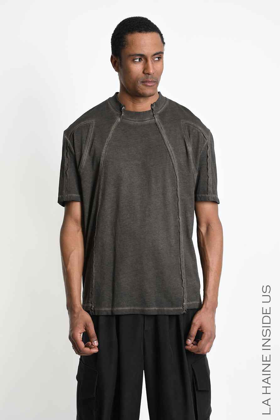 3B M1295 T-SHIRT Oversize Cotton Dyed Cold Mud