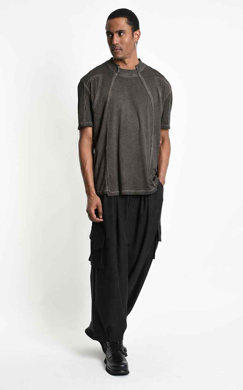 3B M1295 T-SHIRT Oversize Cotton Dyed Cold Mud