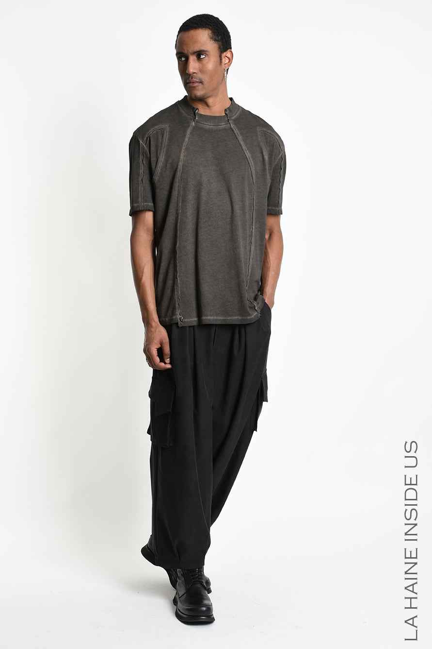 3B M1295 T-SHIRT Oversize Cotton Dyed Cold Mud