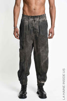 3B M1318 Cargo Over Trousers - Cold-Dyed Cotton Mesh Velvet Inserts Unisex Made in Italy