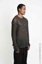 3B M1321 SWEATER Oversize Net Dyed Cold Mud