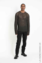 3B M1321 SWEATER Oversize Net Dyed Cold Mud
