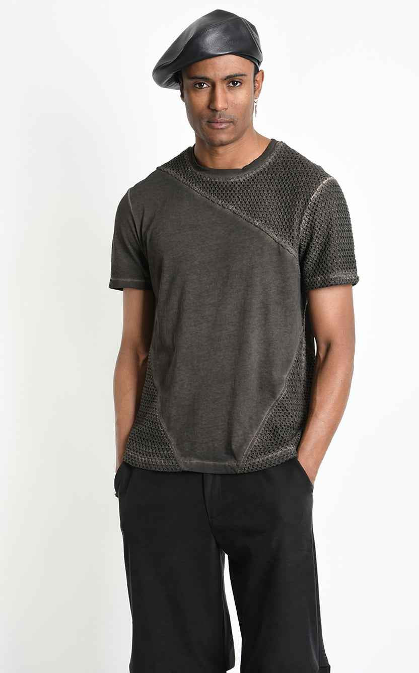 3B M1322 T-SHIRT Regular Meshcore Dyed Cold Mud