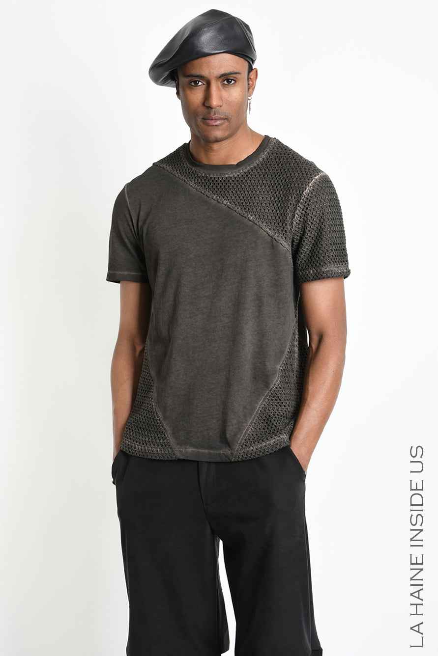 3B M1322 T-SHIRT Regular Meshcore Dyed Cold Mud