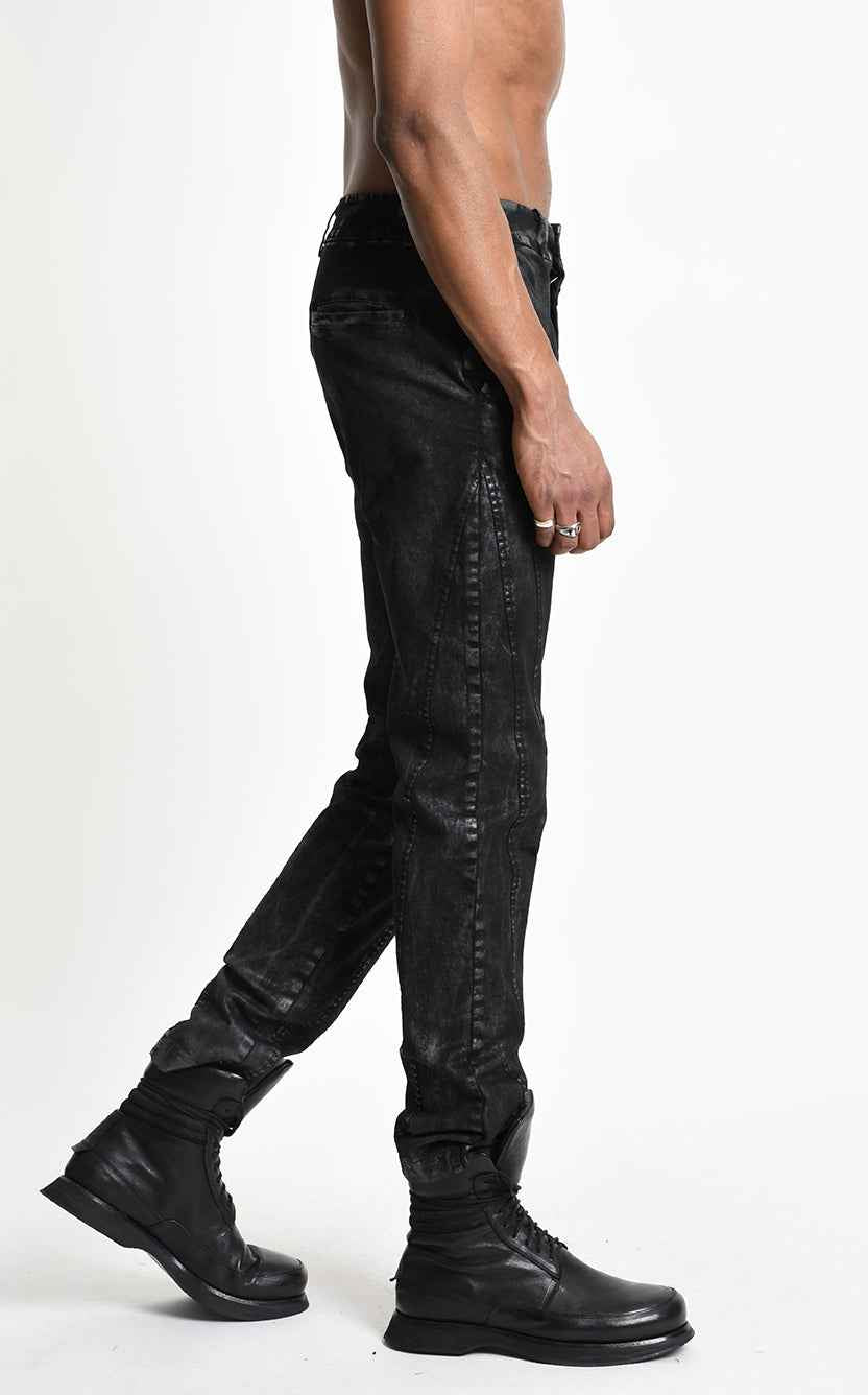 3B M1326 TROUSER Regular Skinny Cotton Coated Black