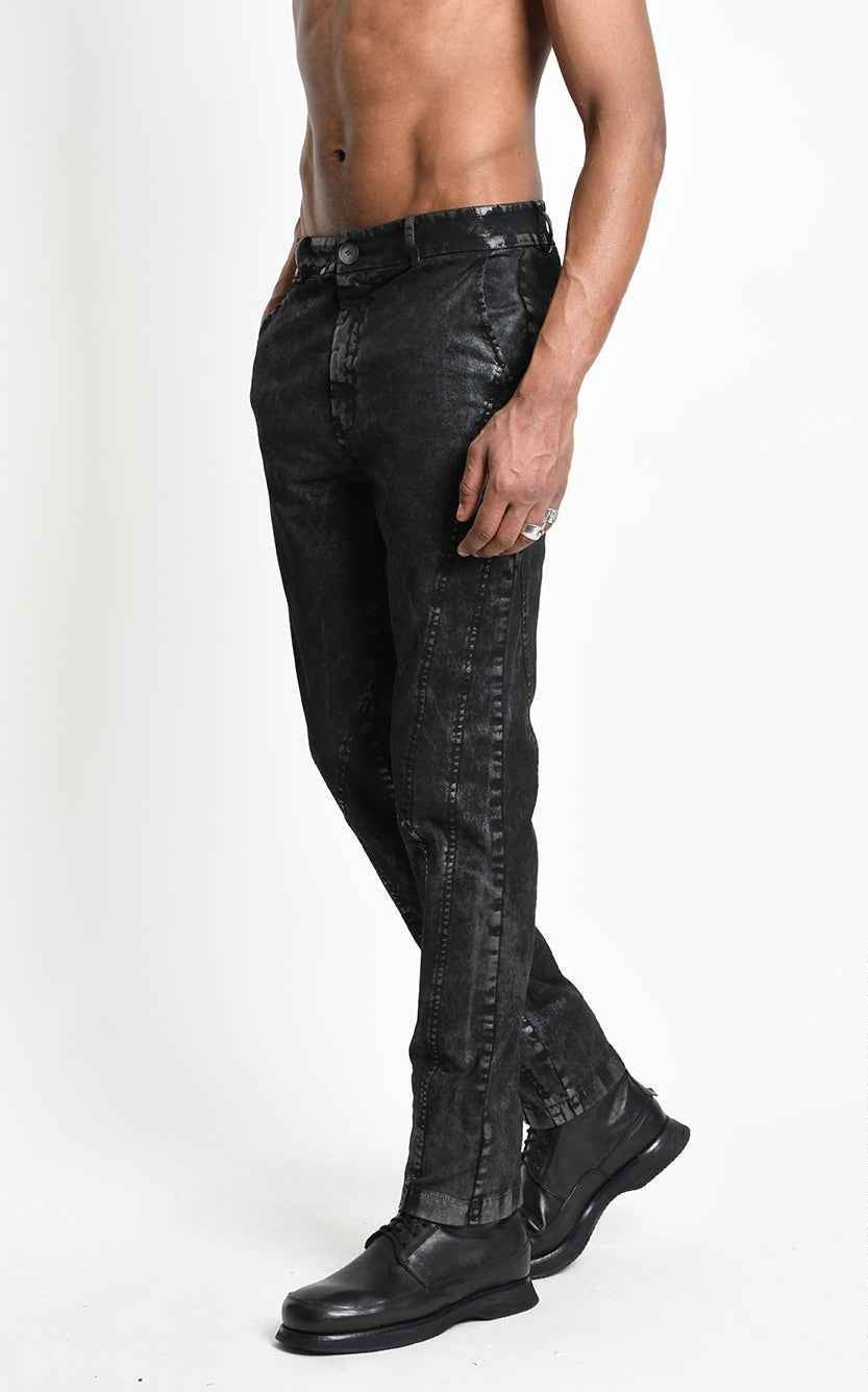 3B M1326 TROUSER Regular Skinny Cotton Coated Black