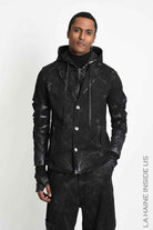 3B M1328 JACKET Blazer Regular Cotton Coated Black