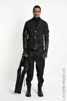 3B M1328 JACKET Blazer Regular Cotton Coated Black
