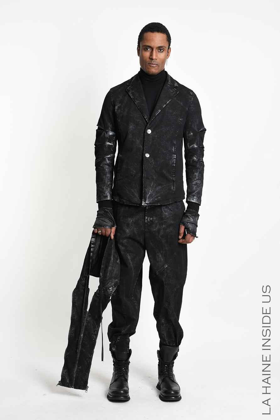 3B M1328 JACKET Blazer Regular Cotton Coated Black