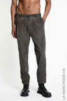 3B M1331 TROUSERS Regular-fit Cold-Dyed Velvet Mud