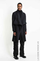 3B M1333 COAT Regular fit Cotton-blend Jacquard Black