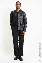 3B M1360 SPORT JACKET Regular Vegetable Leather Crumpled Black