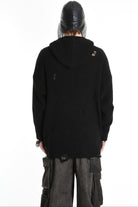 3K M1110 OVERSIZED SWEATER with Micro-Distressing Gauge 5 Black LA HAINE INSIDE US
