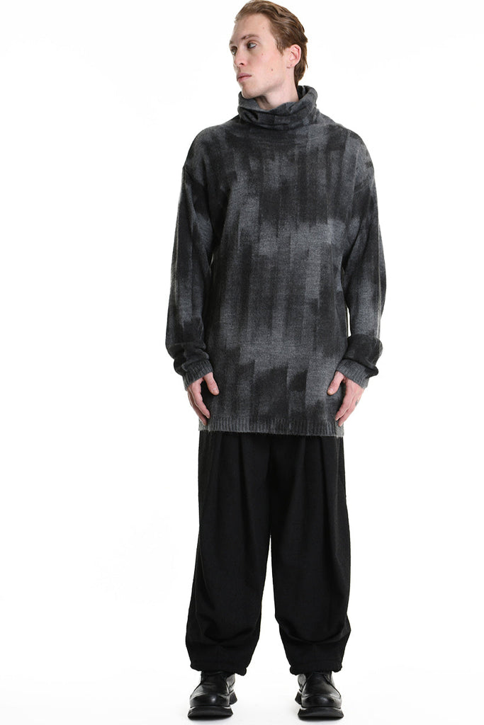 3K M1195 LONG COMFORT KNITWEAR Gauge 7 with Roller Treatment Black LA HAINE INSIDE US