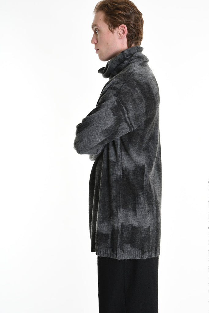 3K M1195 LONG COMFORT KNITWEAR Gauge 7 with Roller Treatment Black LA HAINE INSIDE US