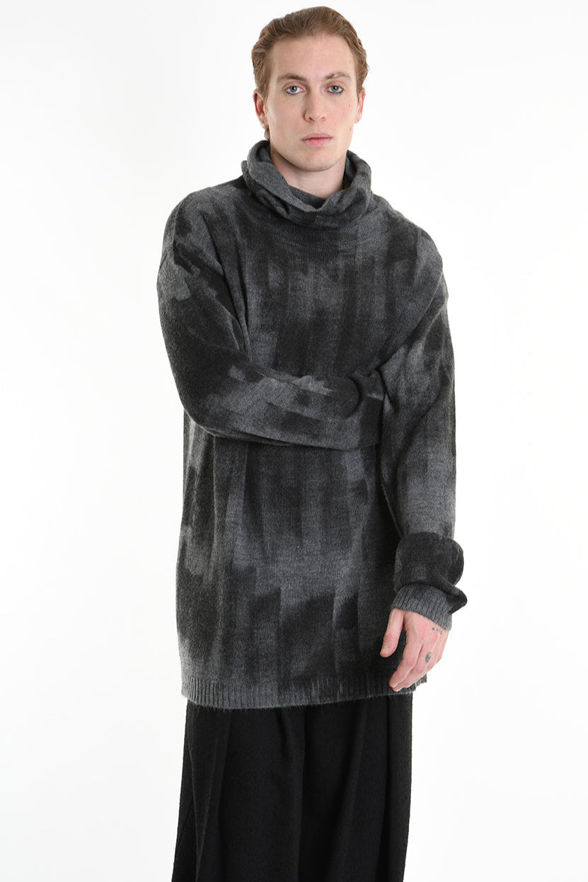 3K M1195 LONG COMFORT KNITWEAR Gauge 7 with Roller Treatment Black LA HAINE INSIDE US