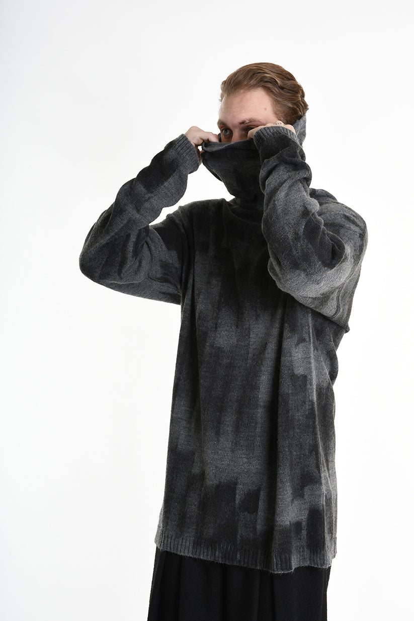 3K M1195 LONG COMFORT KNITWEAR Gauge 7 with Roller Treatment Black LA HAINE INSIDE US