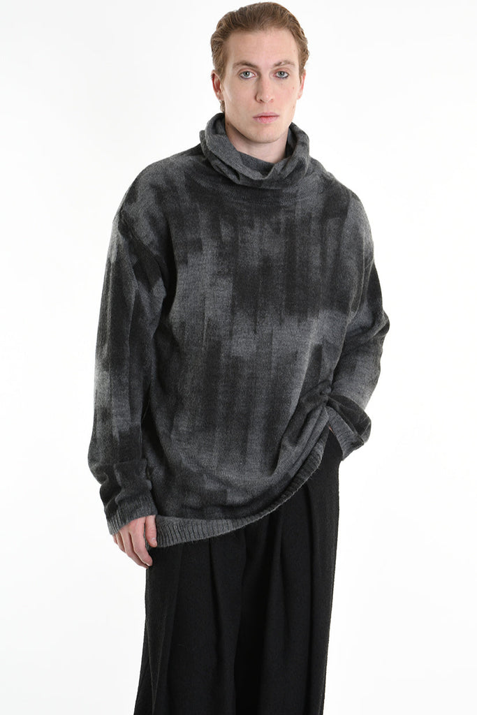 3K M1195 LONG COMFORT KNITWEAR Gauge 7 with Roller Treatment Black LA HAINE INSIDE US