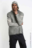 3K M1299 Sweatshirt - Beige Oversized Bouclé Thickness 3 Handcrafted Laminated Treatment Made in Italy
