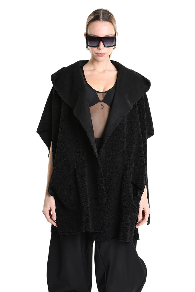 3- M1169 GILET/CAPPA Over Ecomontone Doubleface UNISEX U Black TEPHRA