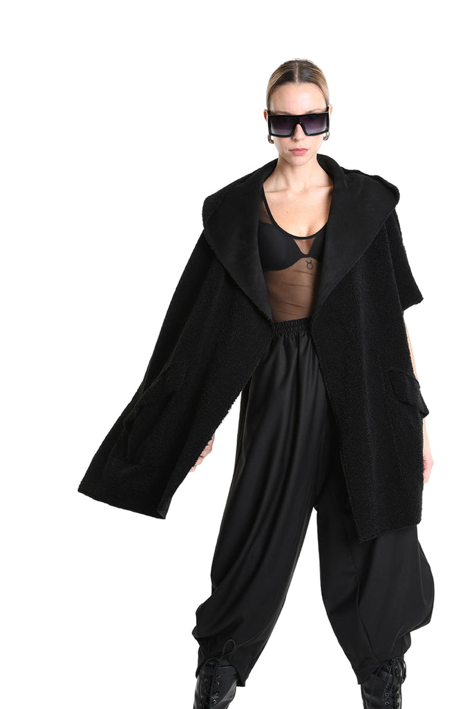 3- M1169 GILET/CAPPA Over Ecomontone Doubleface UNISEX U Black TEPHRA