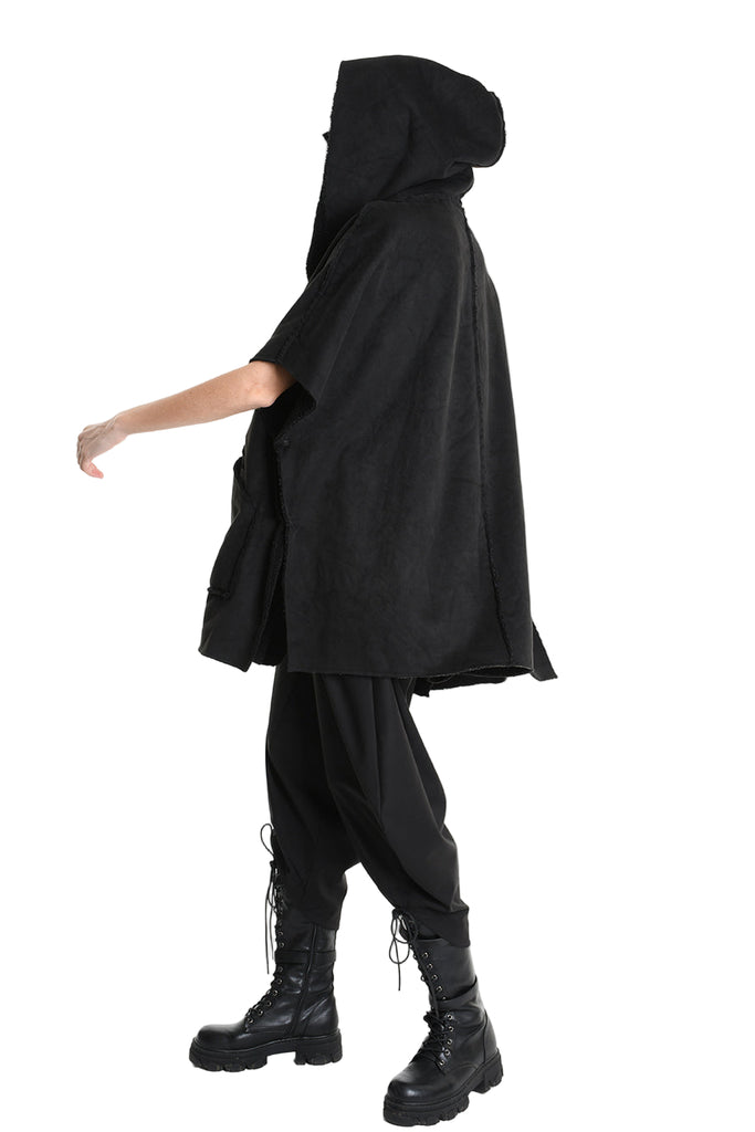 3- M1169 GILET/CAPPA Over Ecomontone Doubleface UNISEX U Black TEPHRA