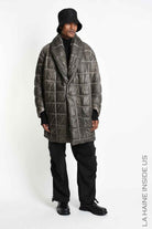 3- M1290 DOWN JACKET Oversized in Cold-Dyed Nylon Mud
