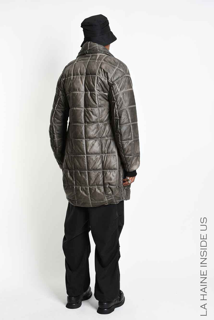 3- M1290 DOWN JACKET Oversized in Cold-Dyed Nylon Mud