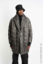 3- M1290 DOWN JACKET Oversized in Cold-Dyed Nylon Mud