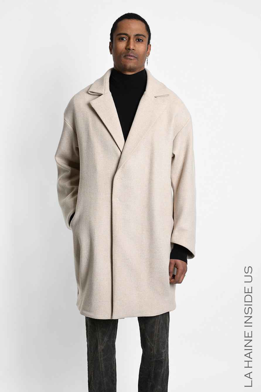 3- M1291 COAT Over Woven Wool Blend Sand