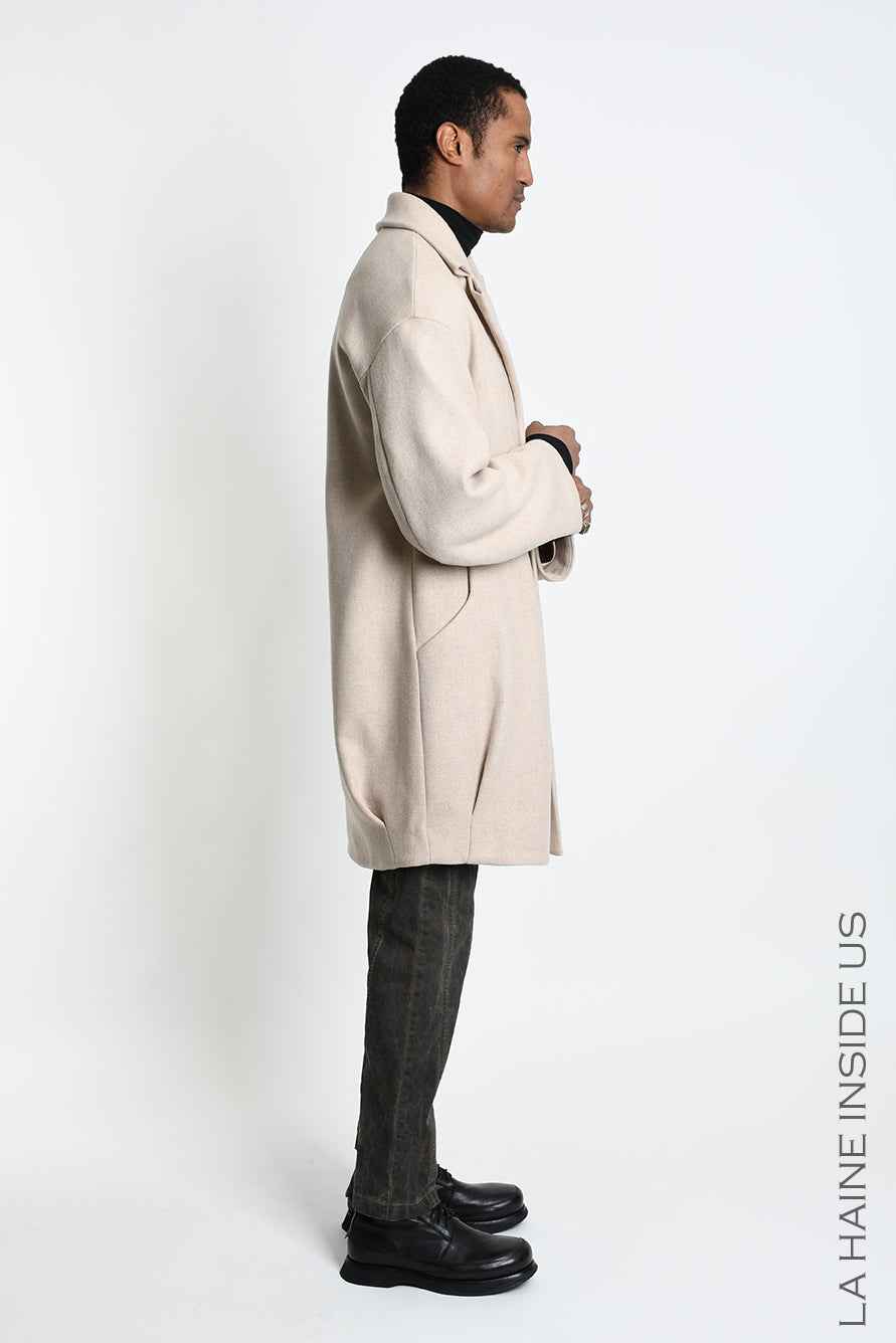 3- M1291 COAT Over Woven Wool Blend Sand