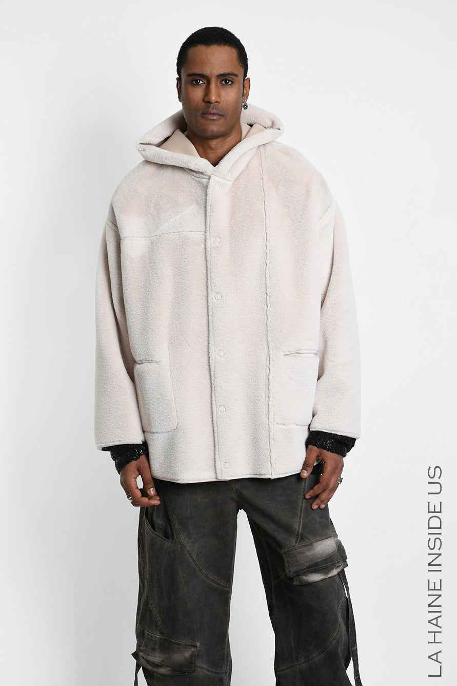 3- M1292 SPORT JACKET Over Double-Face Eco-Shearling Ecru