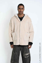 3- M1292 SPORT JACKET Over Double-Face Eco-Shearling Ecru