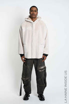 3- M1292 SPORT JACKET Over Double-Face Eco-Shearling Ecru