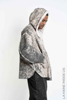 3- M1293 SPORT JACKET Over Marbled Double-Face Eco-Shearling Grey