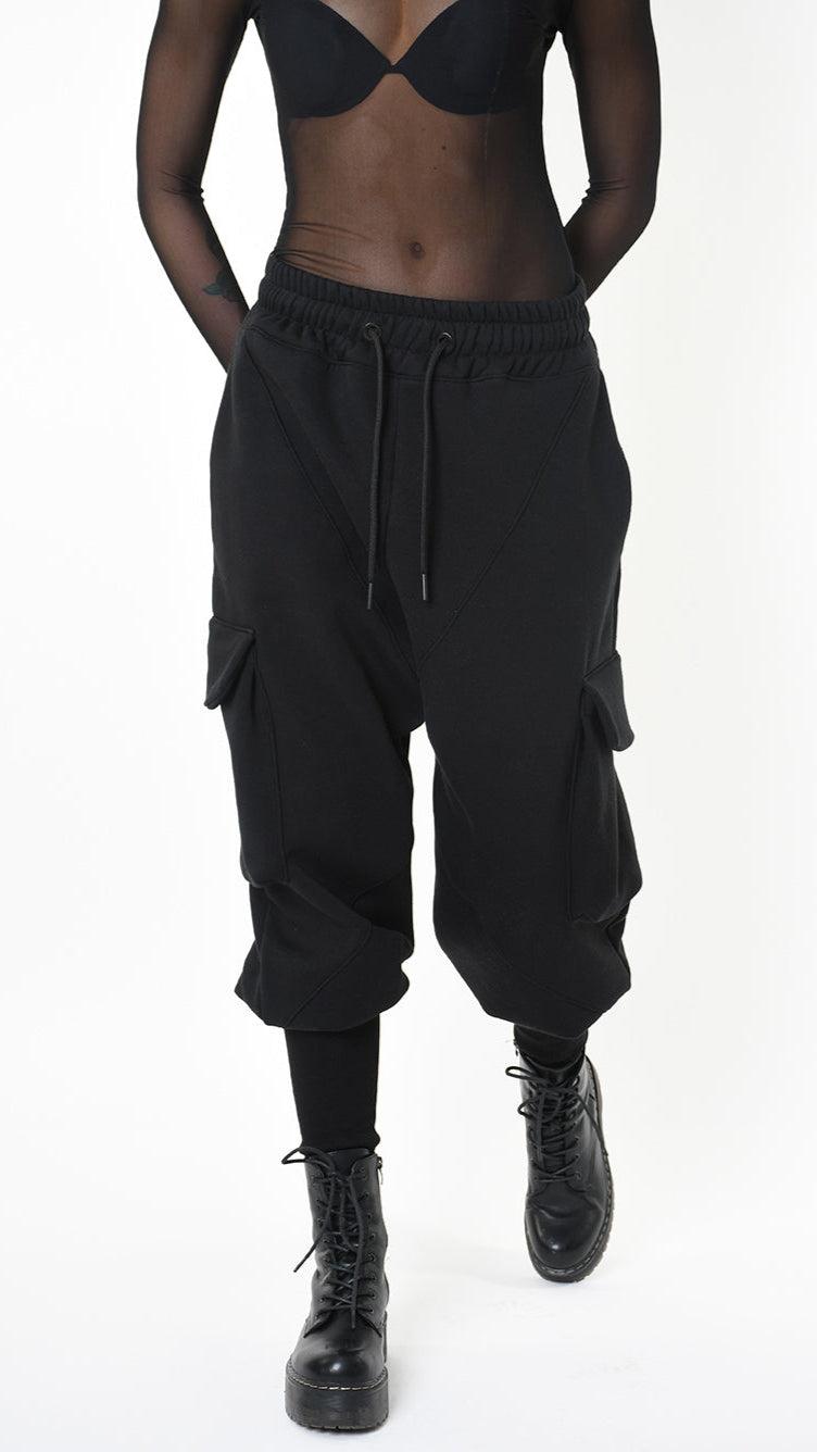 A33M LM20225 TROUSER Cargo Fleece Gauze 480gr. UNISEX D Black