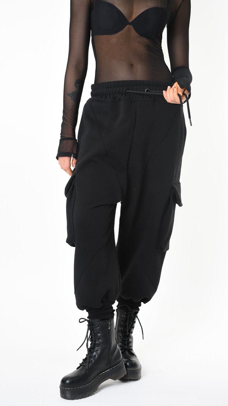 A33M LM20225 TROUSER Cargo Fleece Gauze 480gr. UNISEX D Black