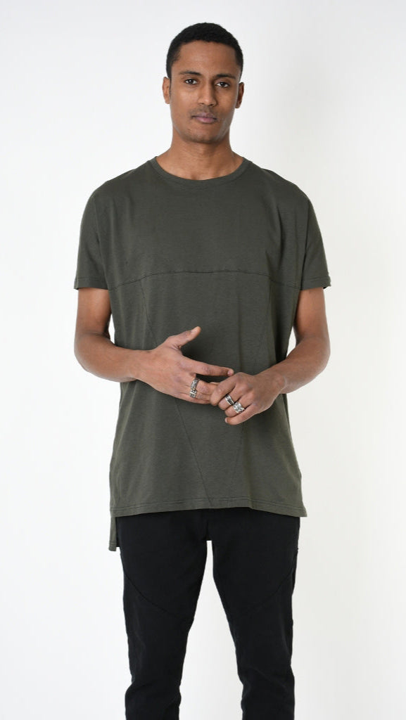 A33M LM21625 Comfort T-SHIRT in Black - Olive - White Cotton Jersey