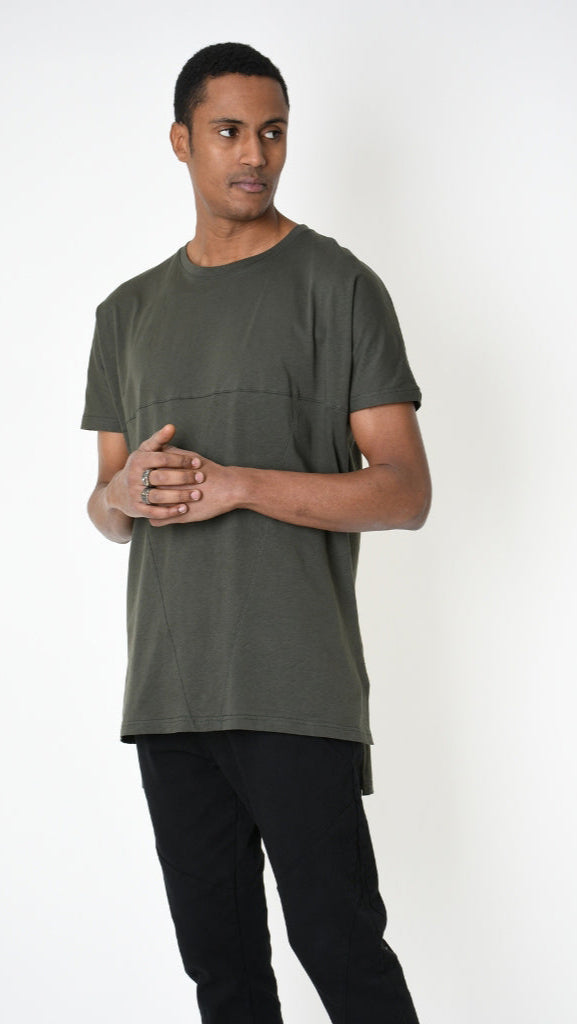 A33M LM21625 Comfort T-SHIRT in Black - Olive - White Cotton Jersey