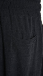 A33M M101125 PANT / SHORT Over Viscose Linen UNISEX U Black