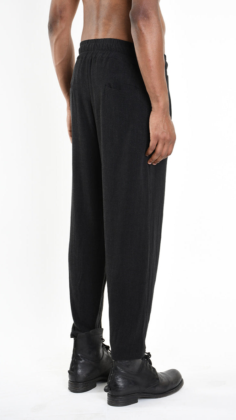 A33M M101225 TROUSER Regular Viscose Linen Black