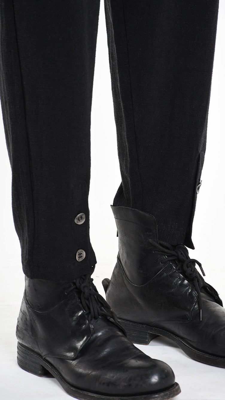 A33M M101225 TROUSER Regular Viscose Linen Black