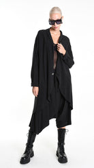A33M M101325 CARDIGAN Comfort Viscose Linen UNISEX D Black