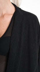 A33M M101325 CARDIGAN Comfort Viscose Linen UNISEX D Black