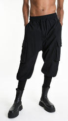 A33M M101525 TROUSER Baggy Cotton Jacquard UNISEX U Black