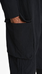 A33M M101525 TROUSER Baggy Cotton Jacquard UNISEX U Black